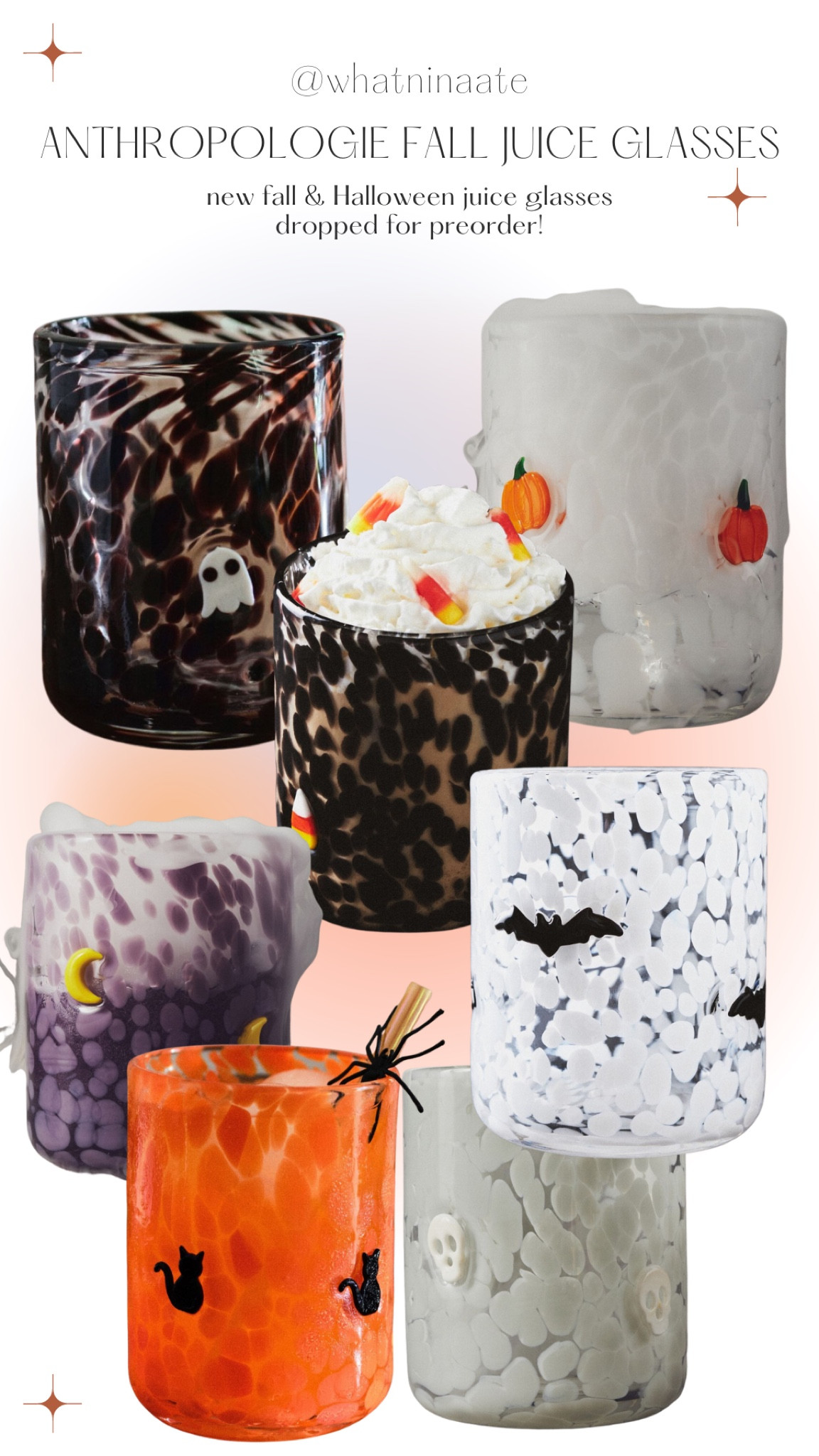NEW ANTHROPOLOGIE FALL JUICE GLASSES DROPPED!

All available for preorder! So fun and festive for fall and Halloween

.
.
Anthropologie. Glass. Iced coffee. Drink. Home. Ghost. Moon. Bat. Spider. Pumpkin. Candy corn. Skull  

#LTKFindsUnder50 #LTKHome #LTKStyleTip
