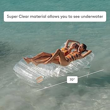 FUNBOY Giant Super Clear Chaise Lounger Pool Float, 1-2 Person Size | Amazon (US)