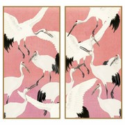 Dancing Heron Panel Pair | Urban Garden Prints