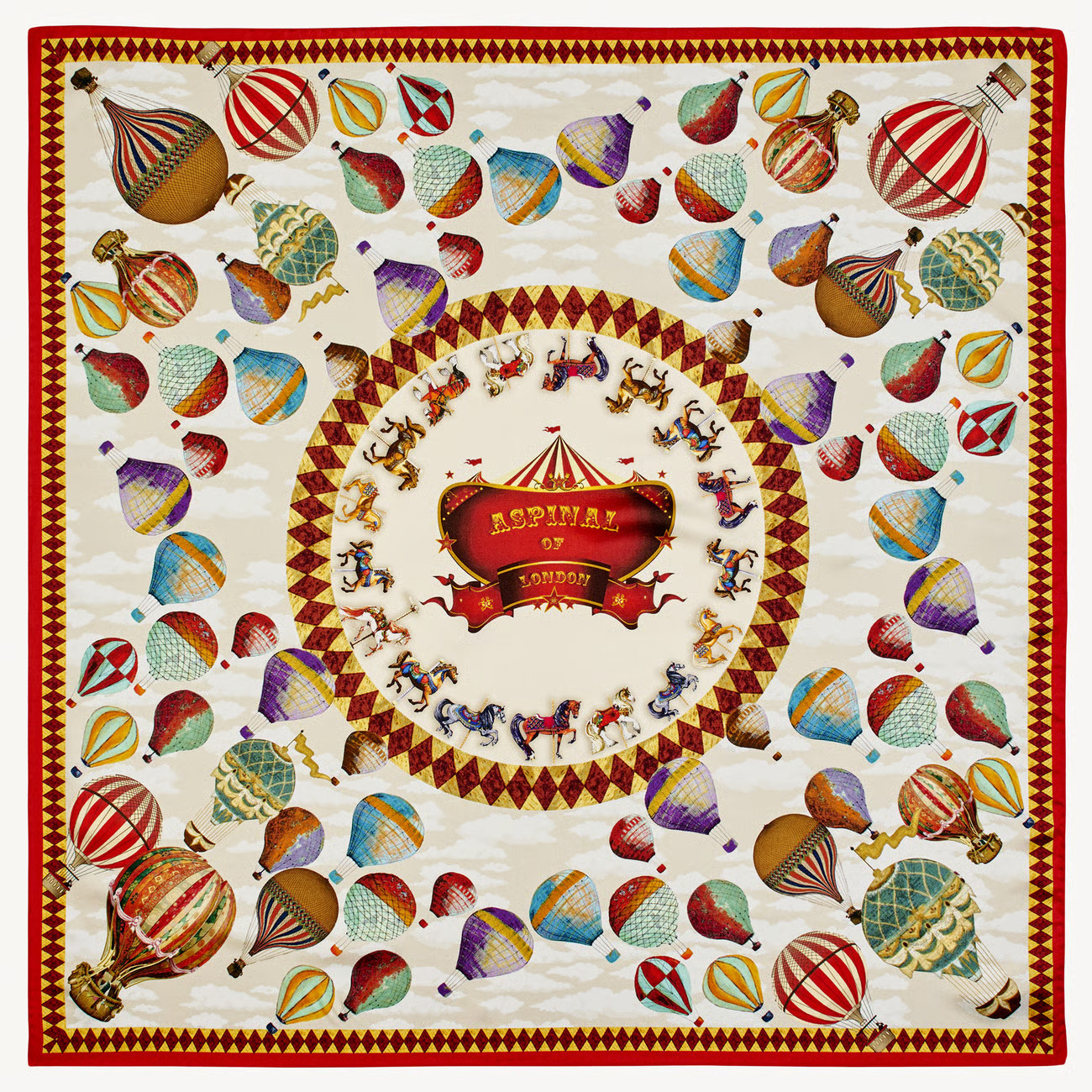 Hot Air Balloon Silk Scarf

        
            
            Red Pure Silk | Aspinal of London