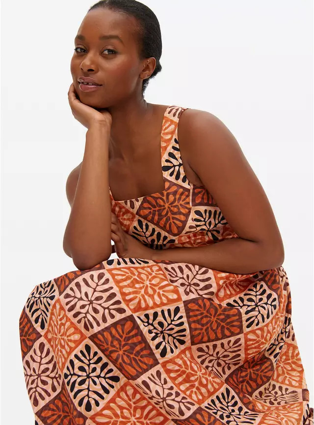 Tile Printed Poplin Midaxi Dress 18 | Tu Clothing