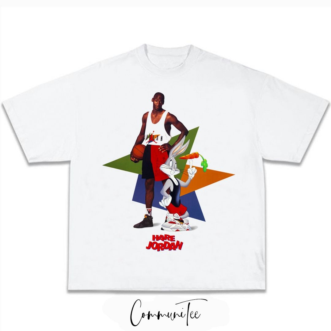 Hare Jordan Bugs Bunny Michael Space Jam Basketball Movie Film Rap Tee Big Face Head Vintage 90s ... | Etsy (US)