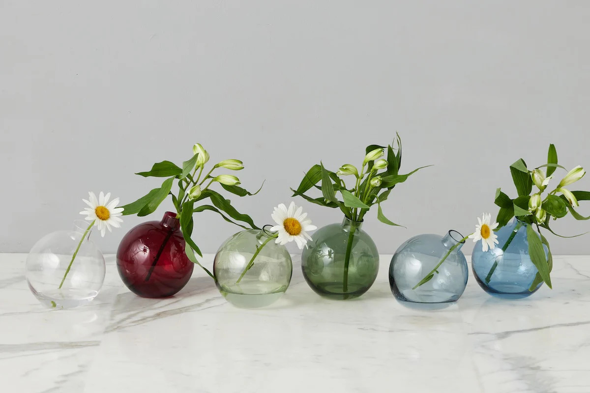 Glass Sphere Bud Vase, Sage Green | etúHOME