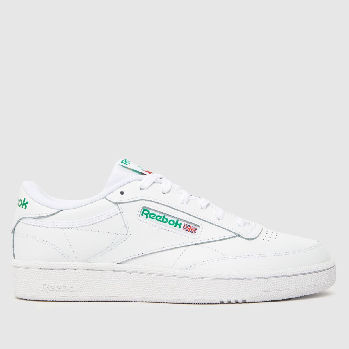 Reebok white & green club c 85 trainers | Schuh