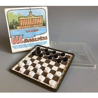 Vintage Pocket Magnetic Checkers Set, Mini Travel Checkers Ussr Soviet Era, Travel Game, Small | Etsy (US)