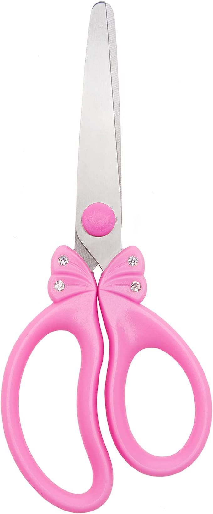 Scissors for School Kids Pink Scissors for Girl Child Safety Scissors Students Round Edge Scissor... | Amazon (US)