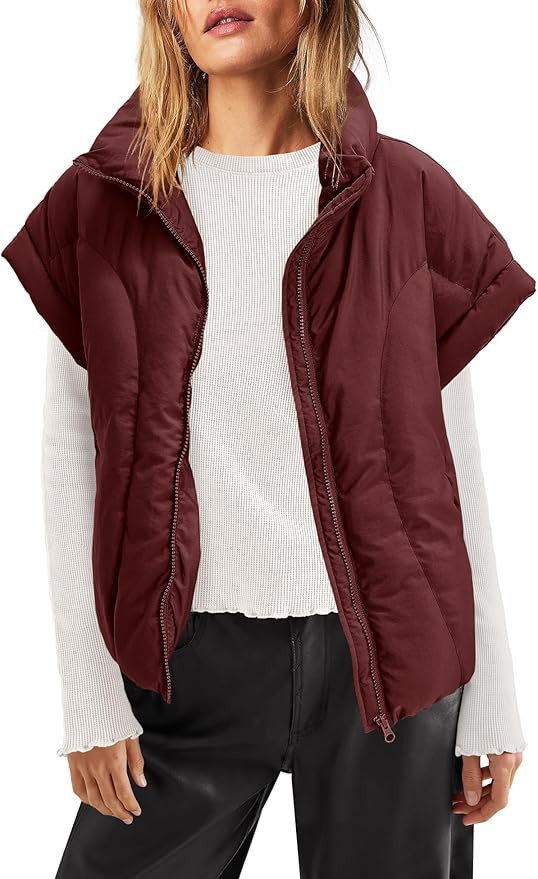 Panadila Womens Oversized Puffer Vest Zip Up Sleeveless Padded Jacket Quilted Winter Coat Outerwe... | Amazon (US)
