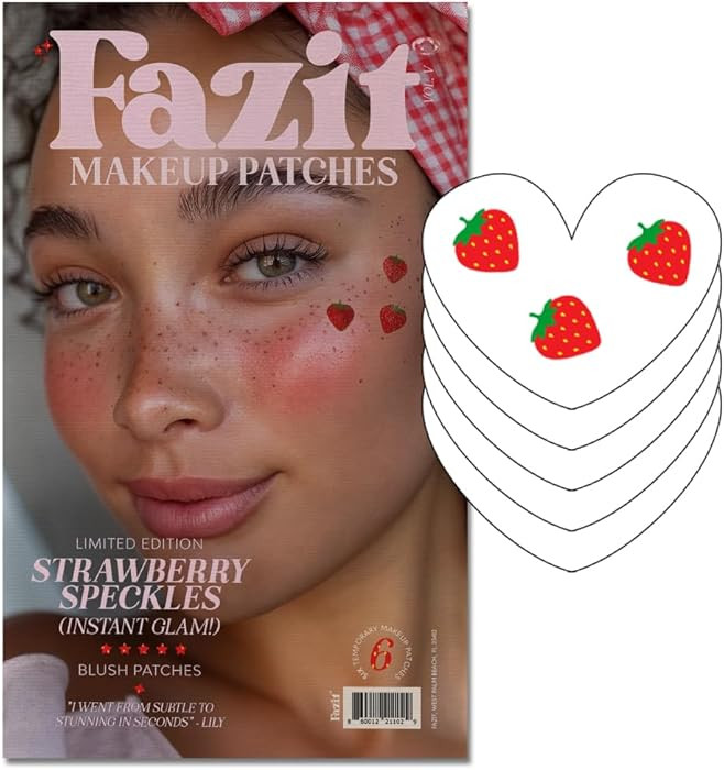 Fazit Makeup Patches - Strawberry Speckles - Glow Up Make-Up Patches - Cute Glitter Makeup Access... | Amazon (US)