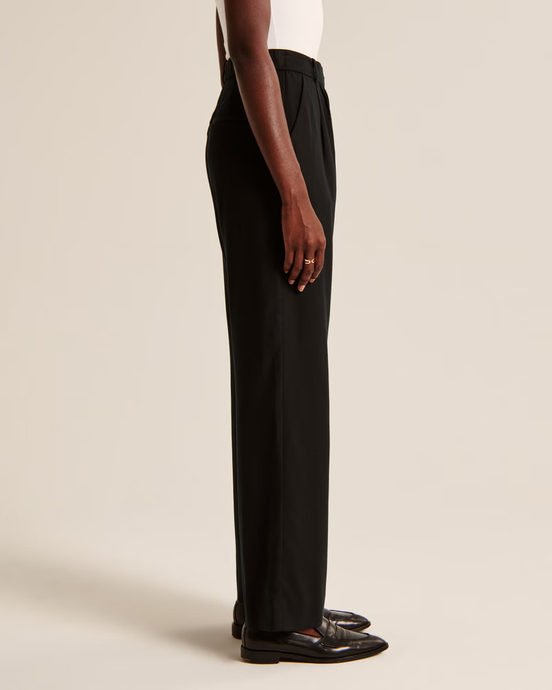 Drapey Lightweight Tailored Wide Leg Pants | Abercrombie & Fitch (US)
