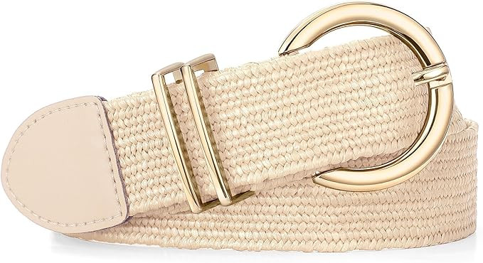 XZQTIVE Women Raffia Belt Rattan Straw Belt for Dress Ladies Summer Stretchy Woven Belt Trendy Bo... | Amazon (CA)