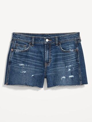 Mid-Rise Boyfriend Ripped Cut-Off Jean Shorts for Women -- 3-inch inseam | Old Navy (US)