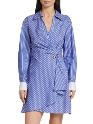 Tanya Taylor Winnie Striped Mini Shirtdress on SALE | Saks OFF 5TH | Saks Fifth Avenue OFF 5TH