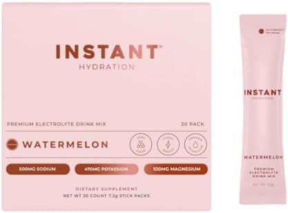 Instant Hydration Electrolytes Powder Packets - Watermelon Electrolyte Drink Mix - Zero Sugar - K... | Amazon (US)