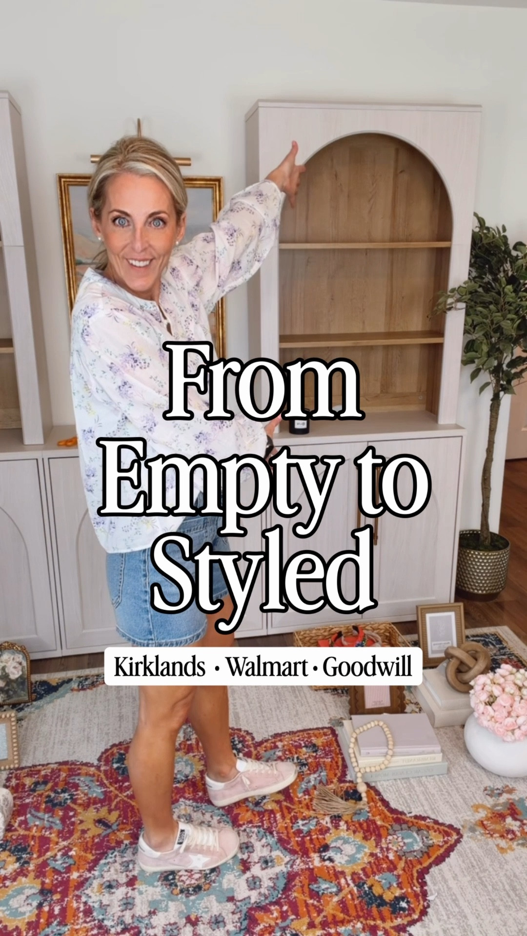 Today after my run, I was on a mission to finally finish these bookshelves. I stopped at Kirkland’s first, then made quick runs to HomeGoods and Walmart, and finally headed to Goodwill for all the books.

I love how it all came together simple, layered, and very affordable. I still need to fill the frames with family photos and I’m sure I’ll move things around (because when do we ever stop tweaking decor?).

But for take one, I think they turned out pretty great. Everything for the shelves including the bookshelves themselves are linked. What do you think?

#LTKSeasonal #LTKHome #LTKootd