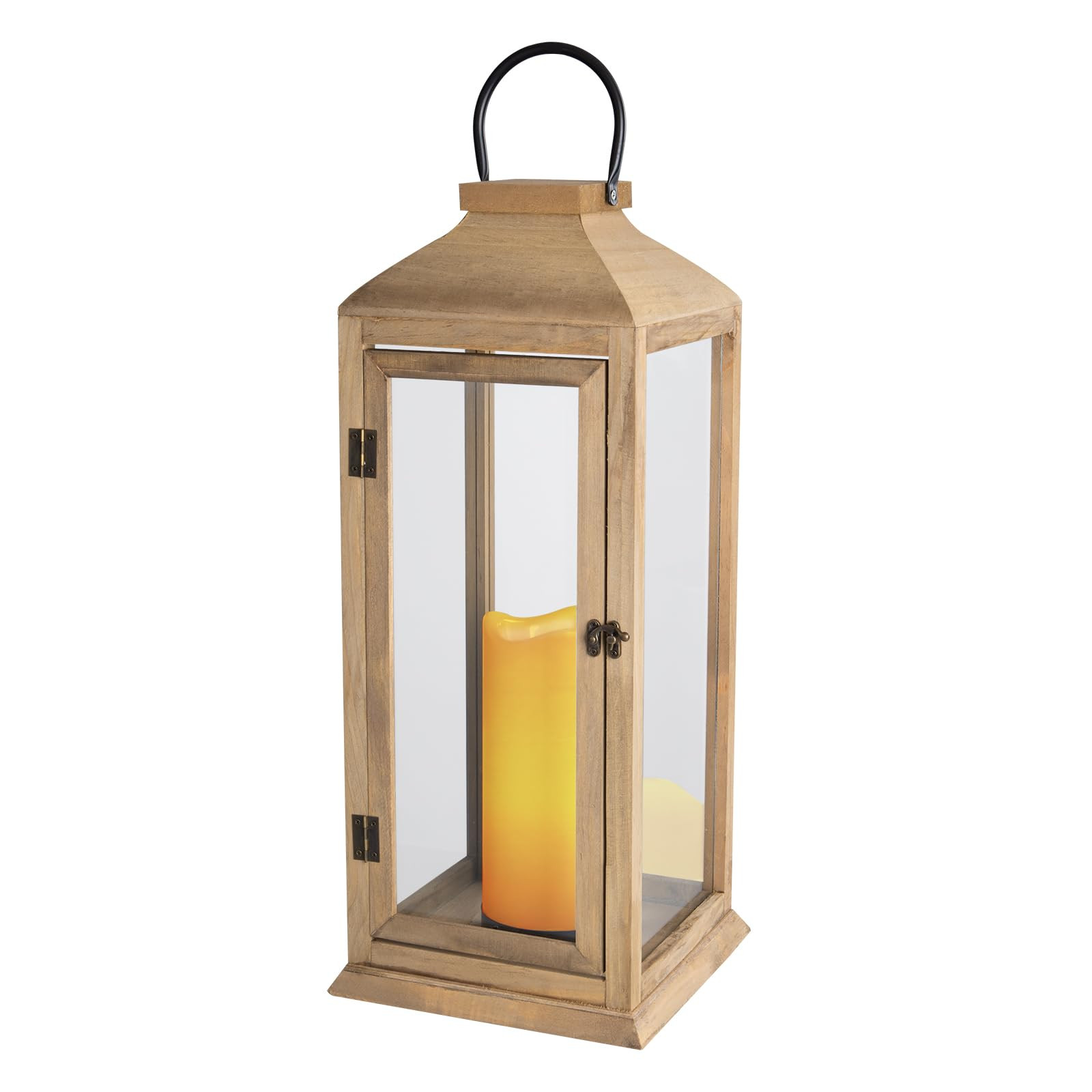 Bdor Large 22.5 Inch Decorative Lanterns with Flameless Pillar Candles, IP65 Waterproof Wooden La... | Amazon (US)