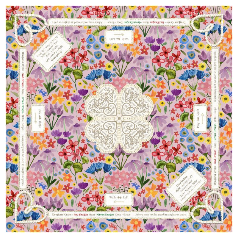 Mahjong Gaming Mat, GARDEN PARTY ** RULES EDITION | Jones & Daughters