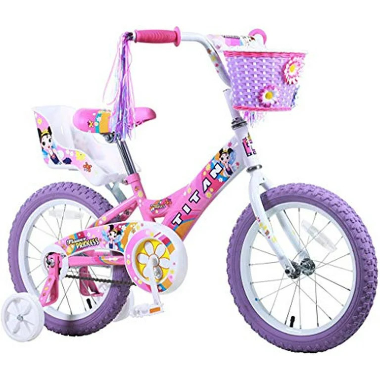 Titan Bicicleta para Niñas BMX Ruedas de 16 Pulgadas de 4 a 7 Años con Ruedas de Entrenamiento ... | Walmart (US)
