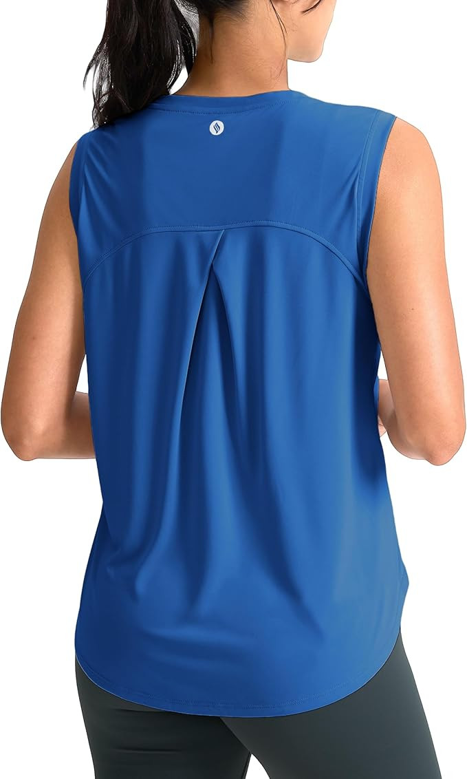 SANTINY Women's Sleeveless Workout Tops Breathable Lightweight Active Tennis Yoga Shirts Athletic... | Amazon (US)