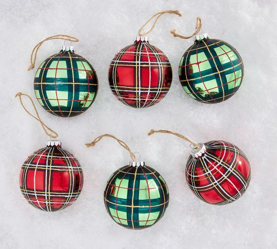 Plaid Ornament Box - Set of 6 | Pottery Barn (US)
