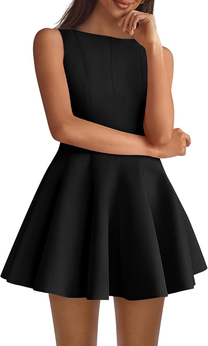 BTFBM Summer Dresses for Women 2026 Elegant Classy Formal A Line Sleeveless Party Cocktail Mini D... | Amazon (US)