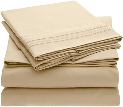 Mellanni Queen Bed Sheets - Hotel Luxury 1800 Bedding Sheets & Pillowcases - Extra Soft Cooling B... | Amazon (US)