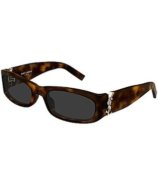 Yves Saint Laurent Women's Monogram Hinge L 55mm Rectangle Sunglasses - Shiny Medium Havana/Grey | Dillard's