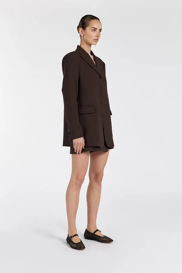 LIV BITTER CHOC BOYFRIEND BLAZER | DISSH