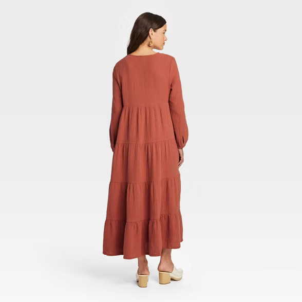 Women's Balloon Long Sleeve Tiered Dress - Universal Thread™ | Target