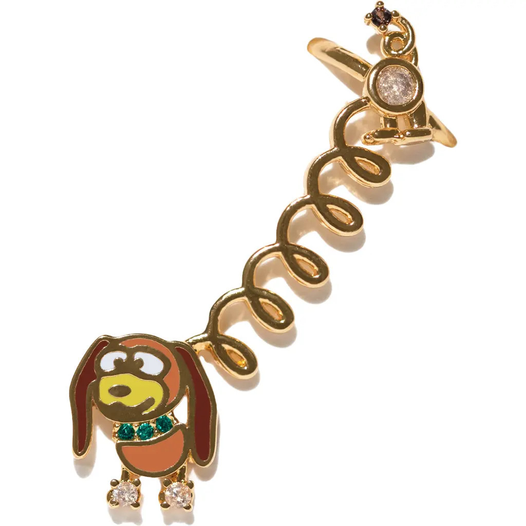 Girls Crew x Disney® Pixar Toy Story Slink Dog Single Stud & Cuff Earring in Gold at Nordstrom | Nordstrom
