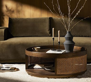 Bebe Round Cane Coffee Table (40") | Pottery Barn (US)