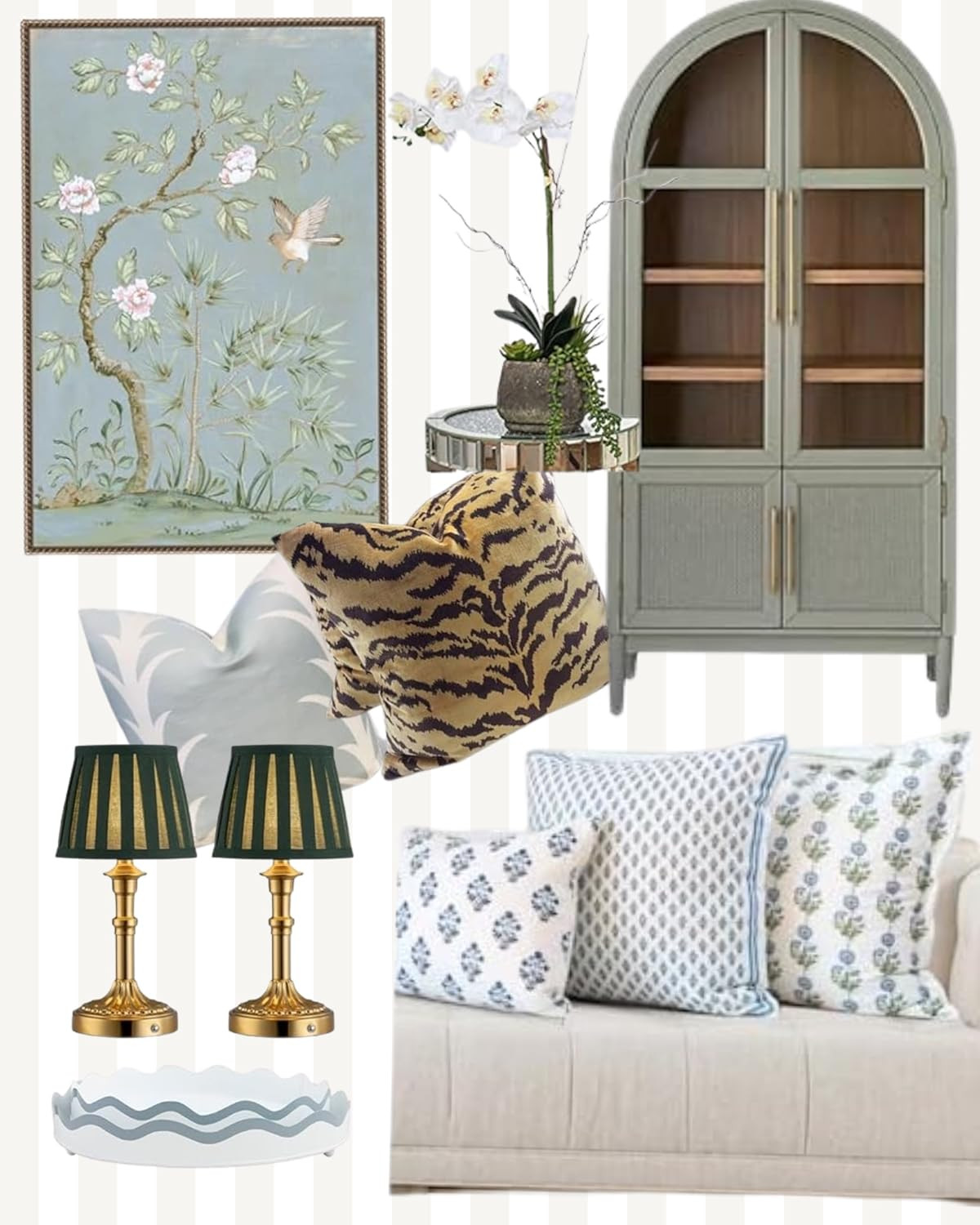 Amanti Art Framed Canvas Wall Art 33x23 Spring Flower Mural II Blue by Julia Purinton, Framed Wal... | Amazon (US)