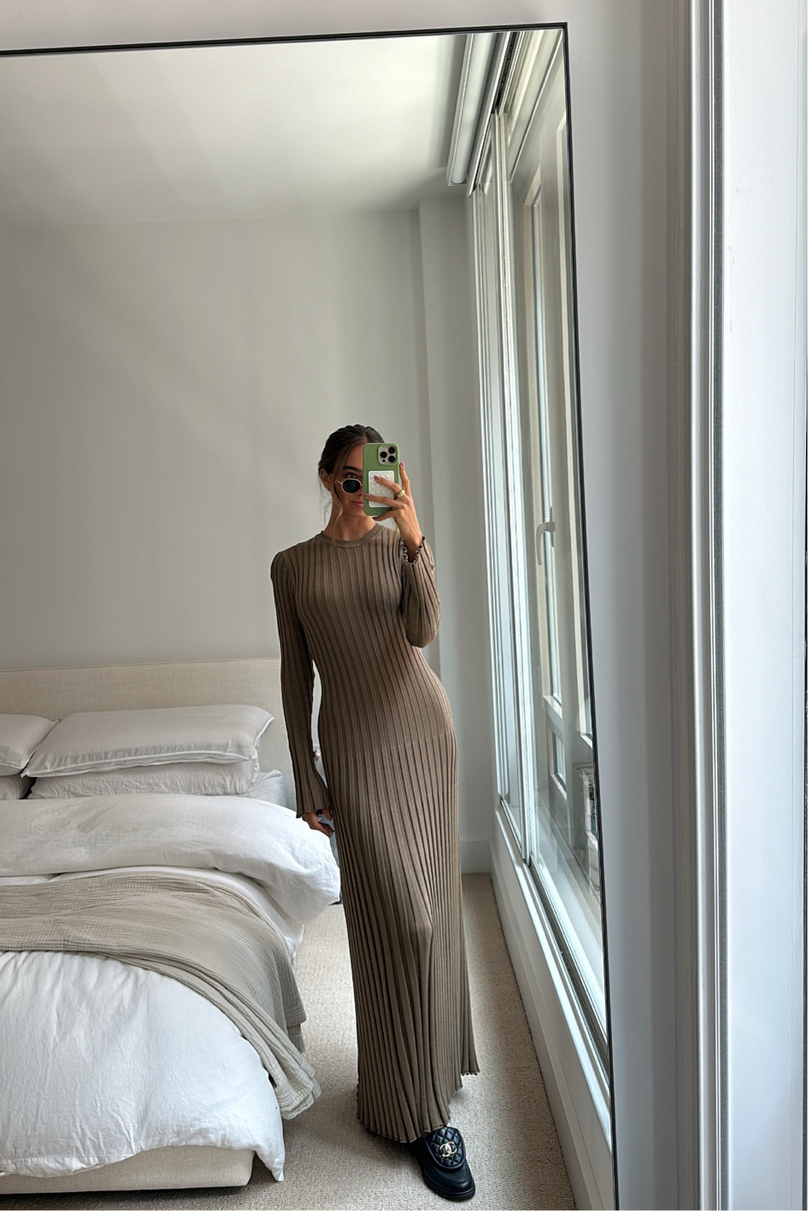 maxi knit dress, chanel loafers, sunglasses 

#LTKShoeCrush #LTKSeasonal #LTKWorkwear