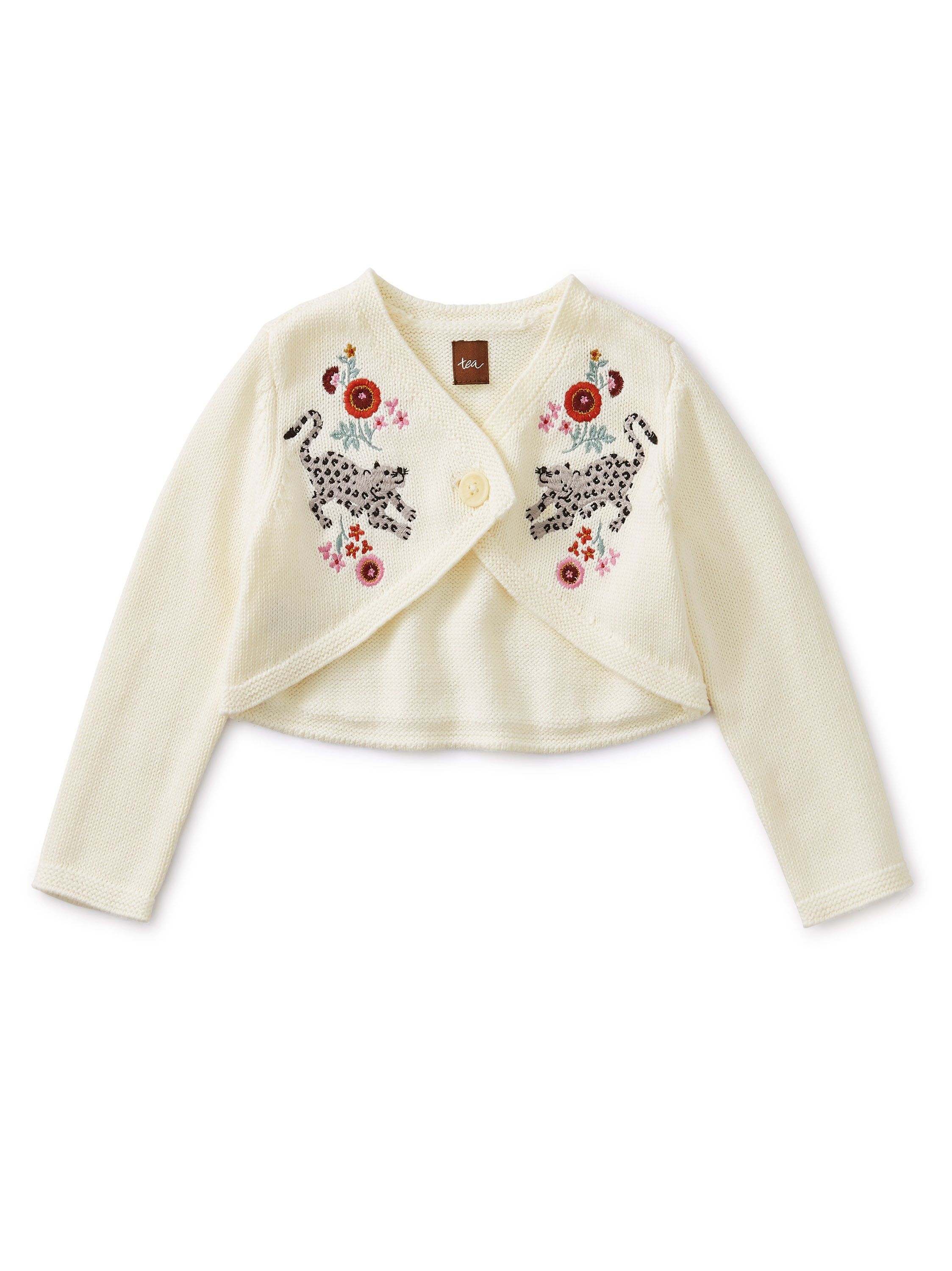 Embroidered Wrap Cardigan | Tea Collection