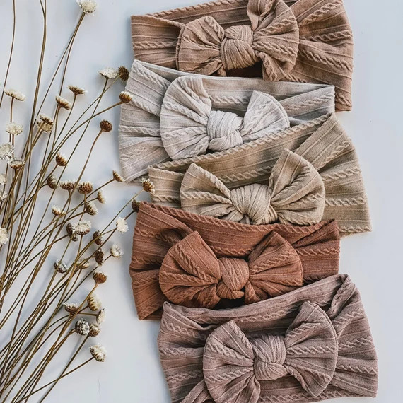 Baby Headbands Earth Tone Bows Girls Hair Bows Baby Bows - Etsy | Etsy (US)