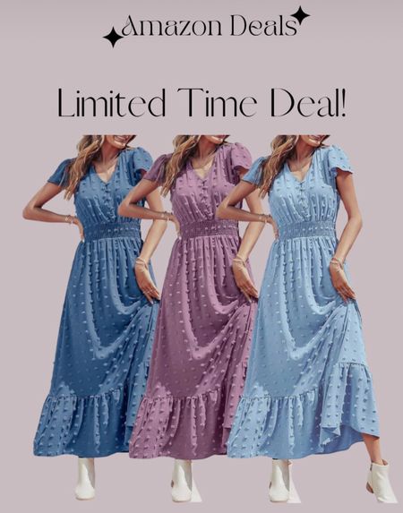 PRETTYGARDEN Womens Dresses 2024 Boho Short Sleeve V Neck Swiss Dot Ruffle Tiered Maxi Dress Smocked Long Cocktail Dresses / wedding guest dress / Easter dress / Mother’s Day Dress / church dress / vacation outfit / beach dress / spring pictures / spring fashion  

#LTKsalealert #LTKover40 #LTKfindsunder50