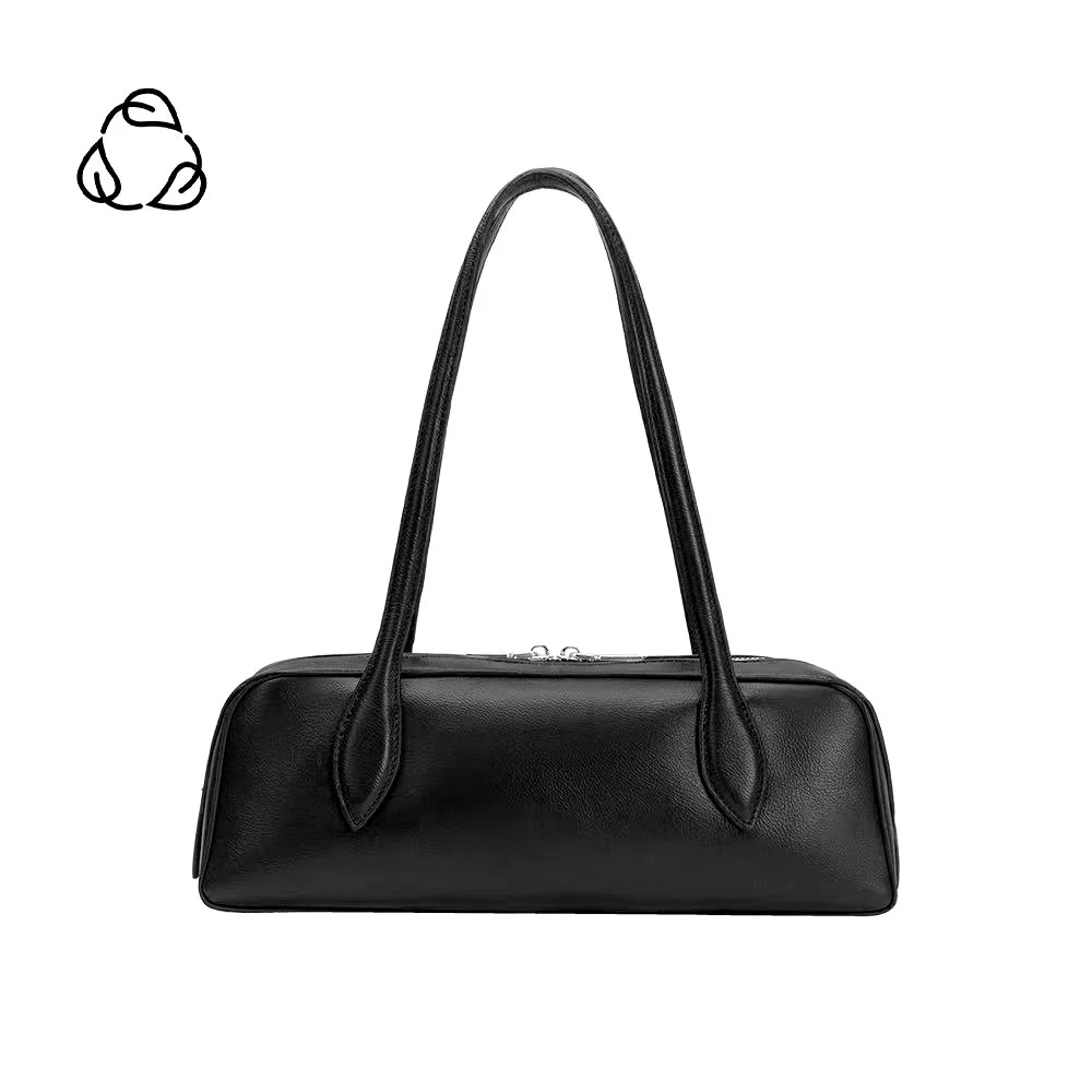 Black Serafina Recycled Vegan Leather Shoulder Bag | Melie Bianco | Melie Bianco