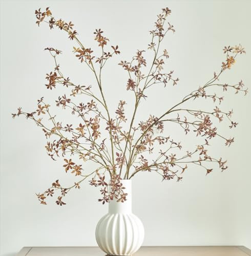 Avoeco Artificial Greenery Stems, Fake Plants Branches, Faux Twig Leaf for Home Garden Office Wedding Vase Filler Shop Decoration (3 Packs, Red Brown) | Amazon (CA)