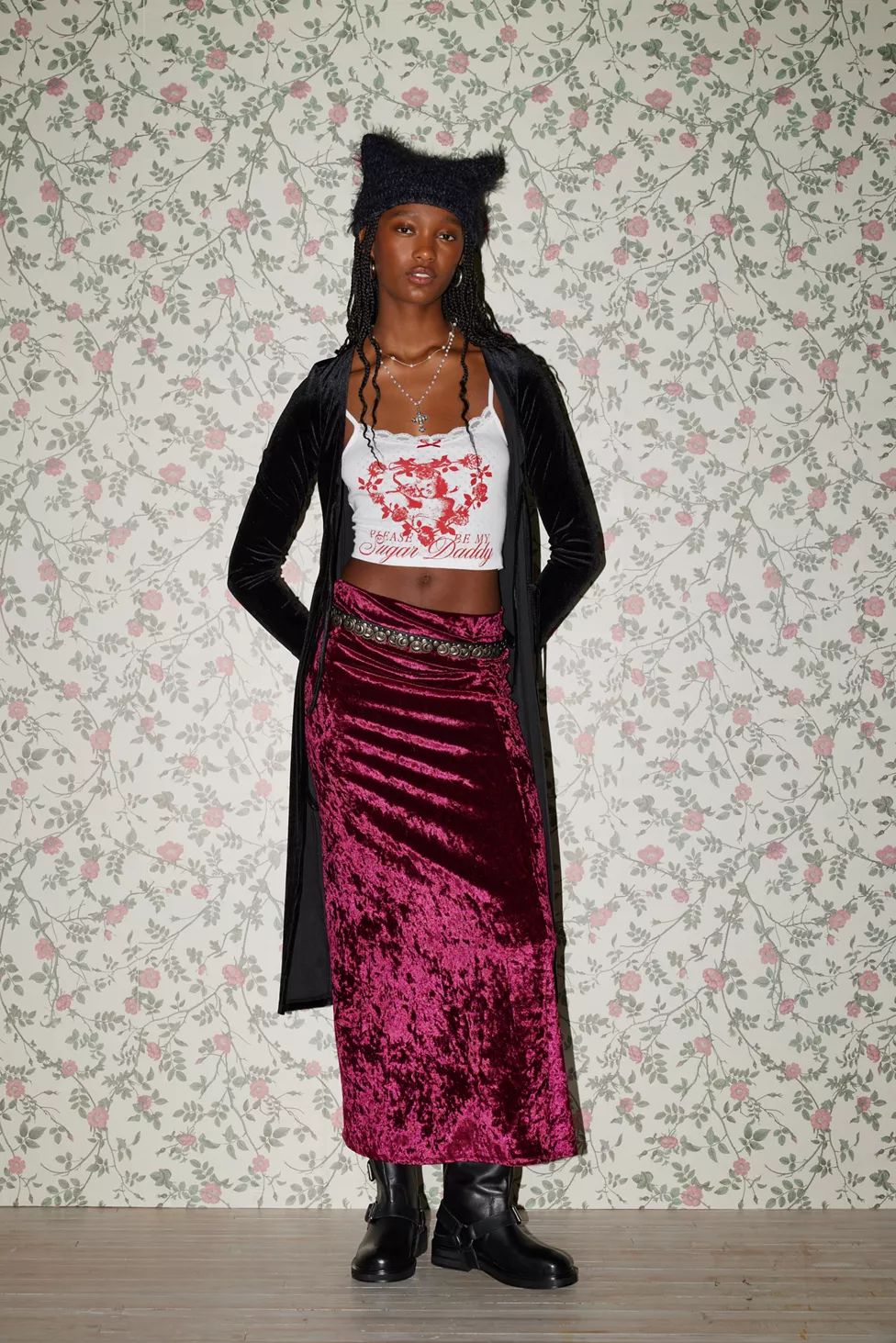 Kimchi Blue Dominique Velvet Maxi Skirt | Urban Outfitters (US and RoW)