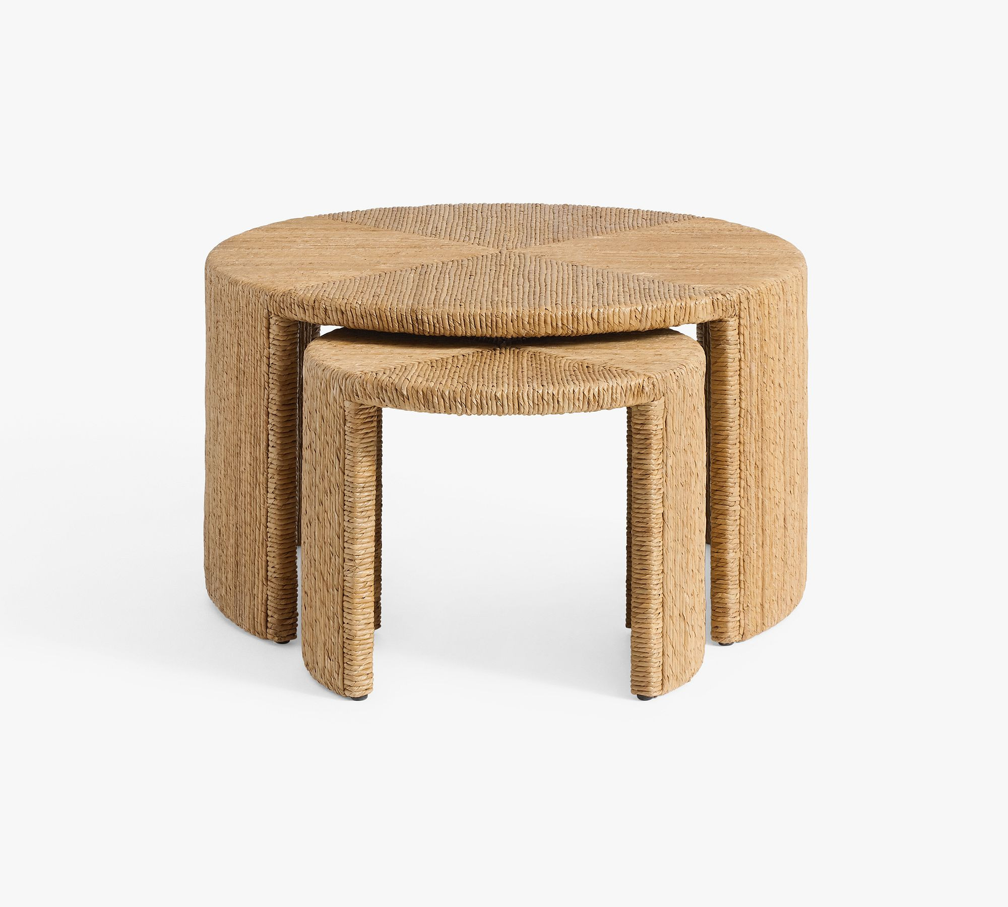 Malibu Round Woven Nesting Coffee Table, Natural, Set of 2 | Pottery Barn (US)