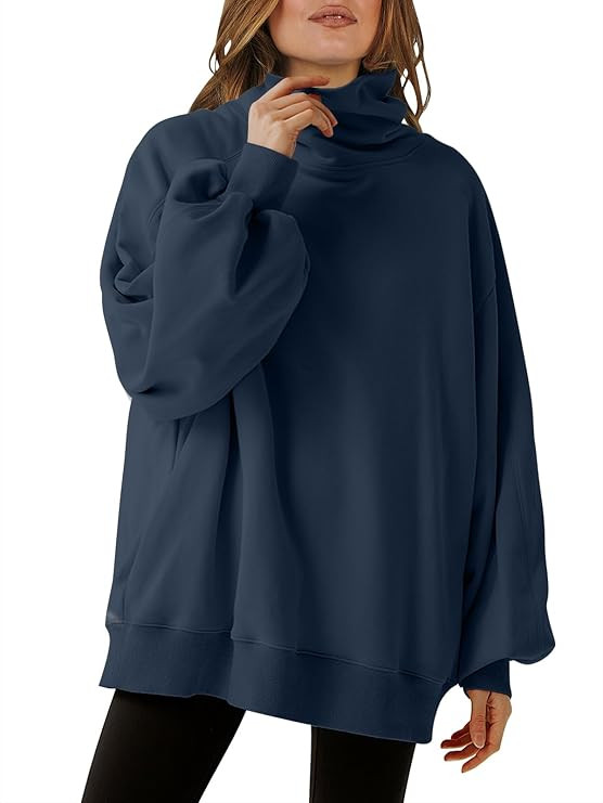 ANRABESS Women's Oversized Sweatshirts 2024 Long Sleeve Cowl Neck Casual Loose Fit Hoodies Fall T... | Amazon (US)