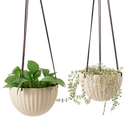 Ceramic Hanging Pots-9 Inches and 7.48 Inches Flower Pot Hanging Planter Basket for Indoor Outdoo... | Amazon (US)