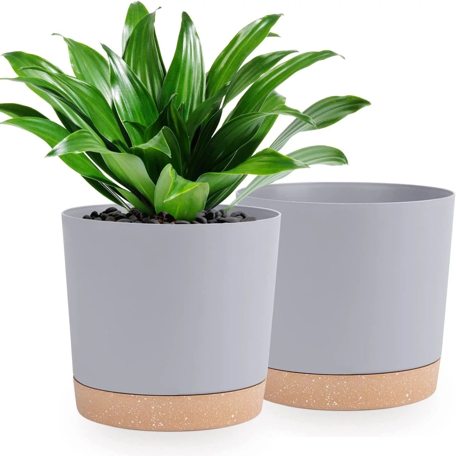 QCQHDU Plant Pots Set of 2 Pack 10 inch,Planters for Indoor Plants with Drainage Holes and Remova... | Walmart (US)