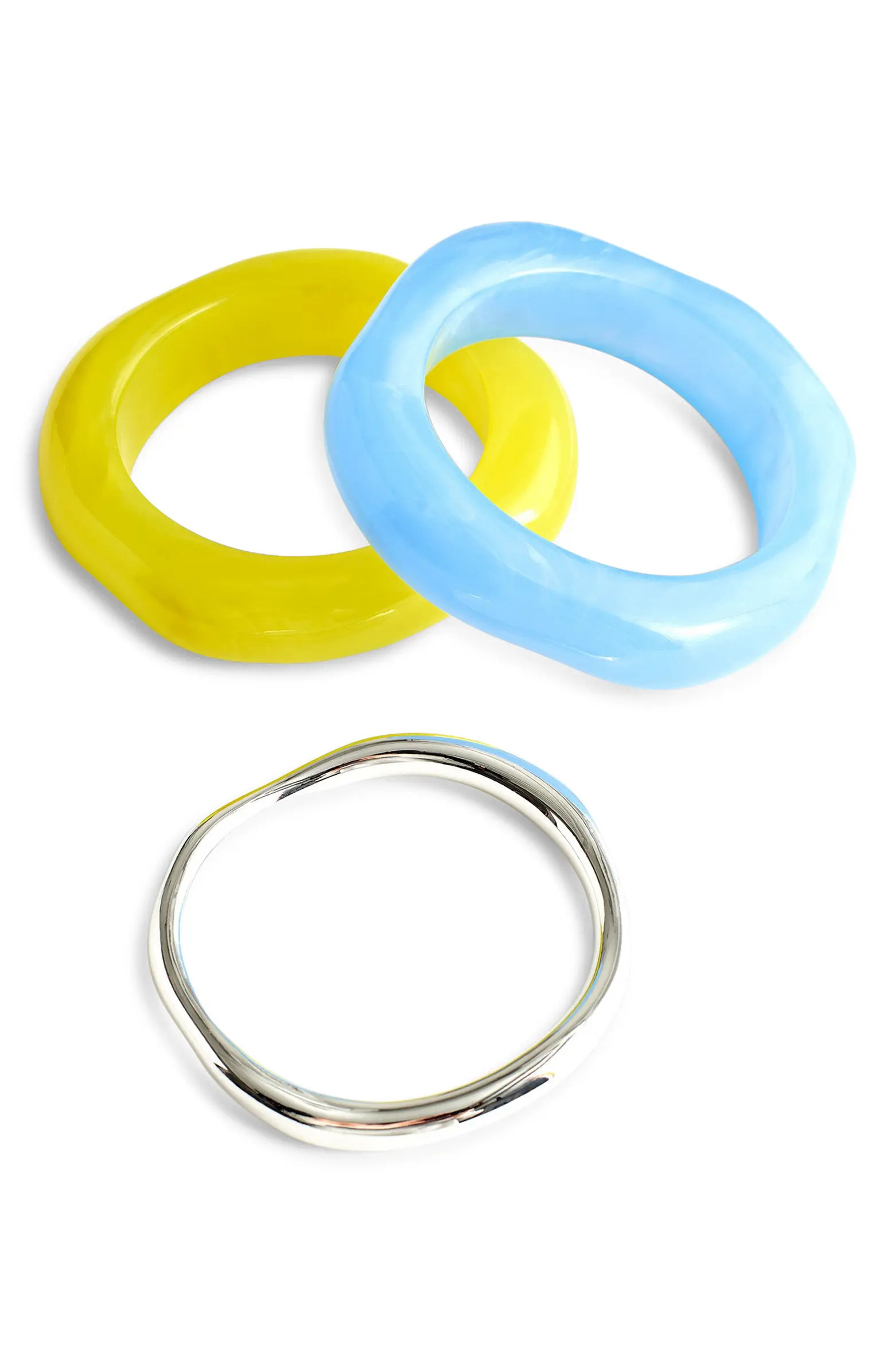 Set of 3 Sculptural Resin Bangle Bracelets | Nordstrom