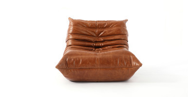 Michel Ducaroy Fireside Leather Lounge Chair | Manhattan Home Design