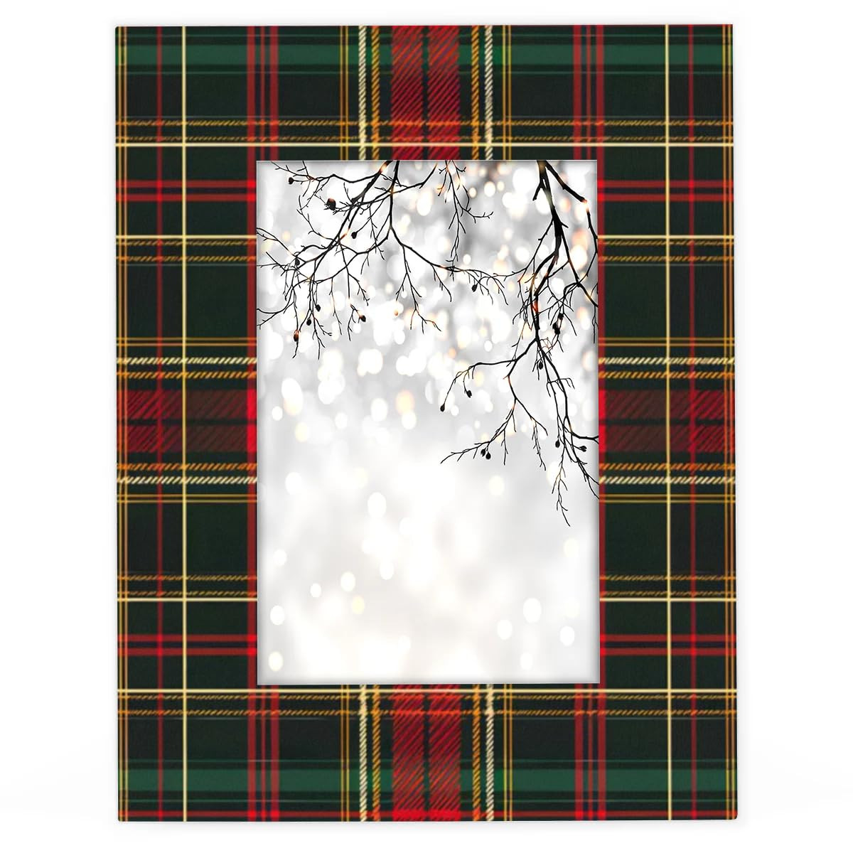 Christmas Tartan Picture Frame 5x7, Green Pastel Plaid 5x7 Photo Frame Horizontal and Vertical Di... | Amazon (US)