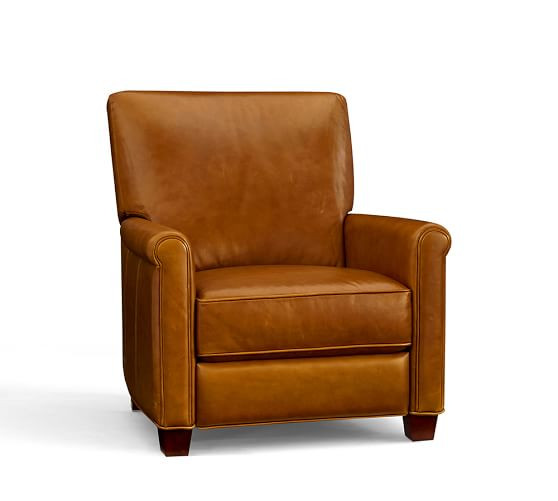 Irving Roll Arm Leather Recliner | Pottery Barn (US)