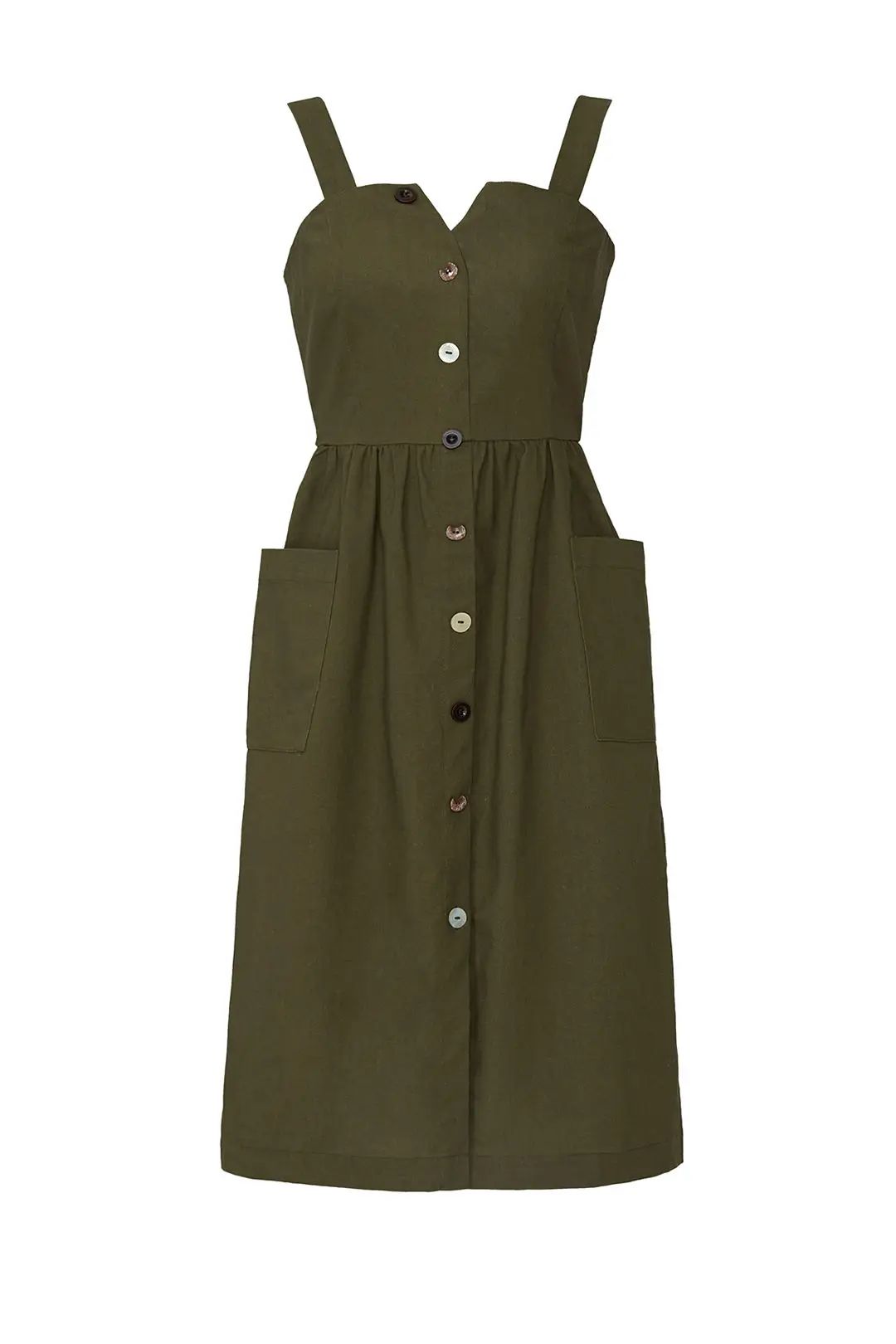 Green Button Front Dress | Rent The Runway