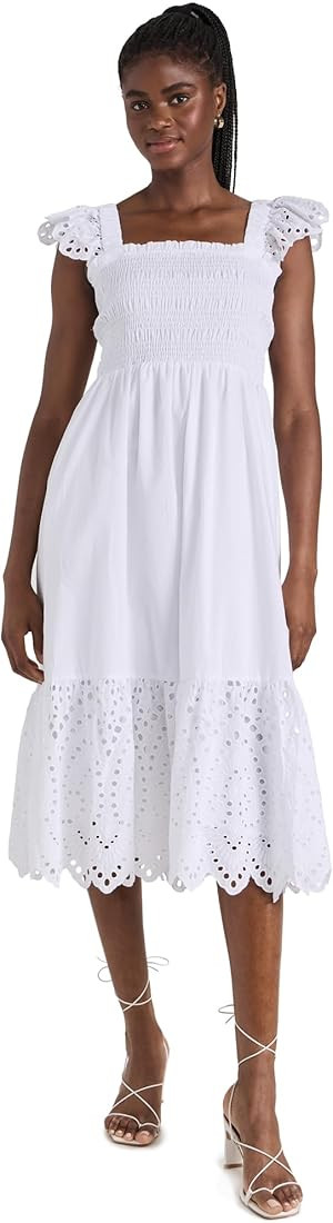 English Factory Women's Eyelet Scallop Edge Midi Dress | Amazon (US)