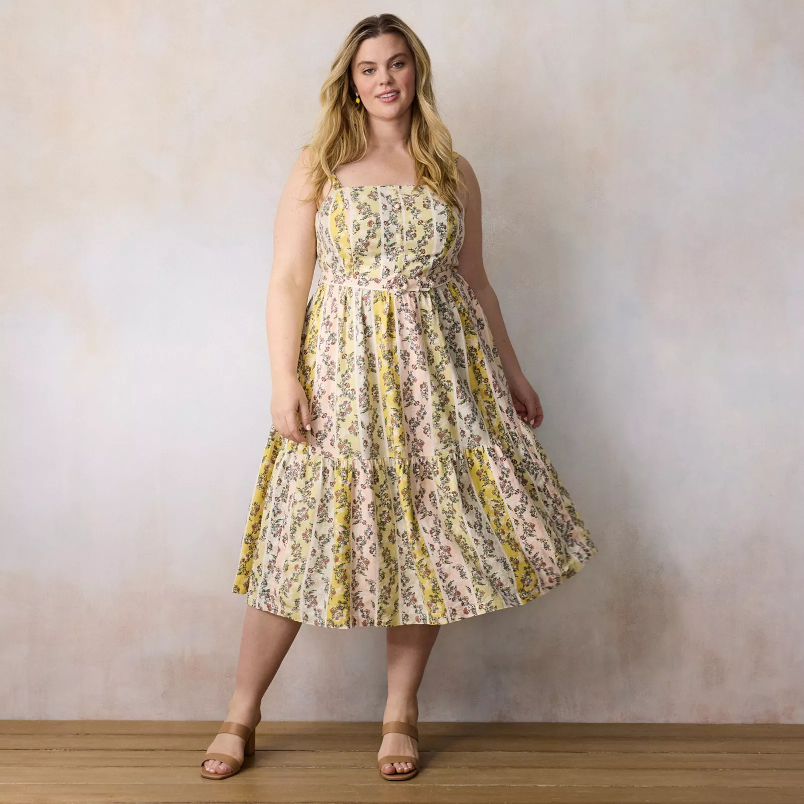 Plus Size LC Lauren Conrad Sleeveless Tiered Midi Dress | Kohl's