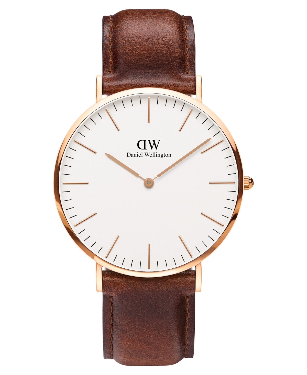 Daniel Wellington Men's Classic Mawes Brown Leather Watch 40mm - Brown | Macy's
